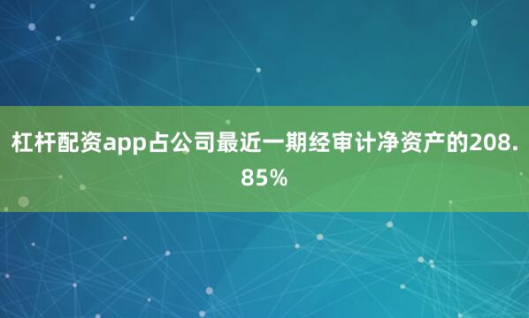 杠杆配资app占公司最近一期经审计净资产的208.85%